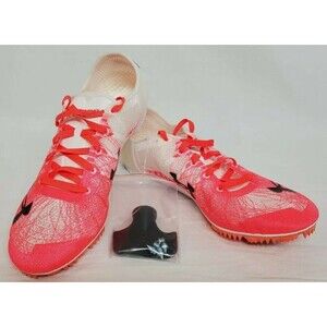 UNDER ARMOUR UA SpeedForm Miler Pro 2 White Solar Red Track Spike Shoes Mens 9